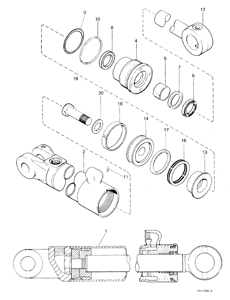 Схема запчастей Case 580F - (200) - BACKHOE BOOM CYLINDERS, UP TO NO 3.775.108, AXIAL BACKHOE (35) - HYDRAULIC SYSTEMS