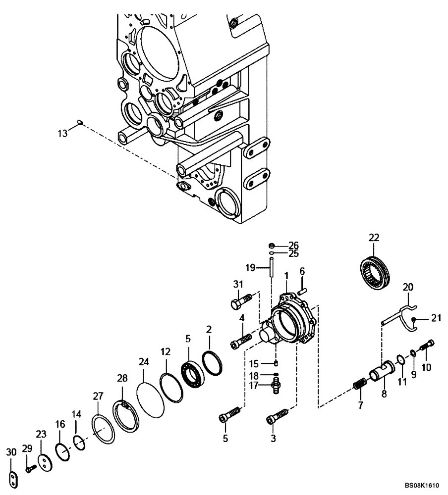 Схема запчастей Case 327B - (18A00001007[001]) - TRANSMISSION OUTPUT (P.I.N. HHD0327BN7PG57000 AND AFTER) (84168963) (03) - Converter / Transmission