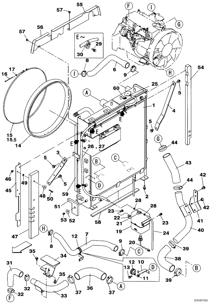Схема запчастей Case CX160B - (02-05) - RADIATOR AND CONNECTIONS (02) - ENGINE