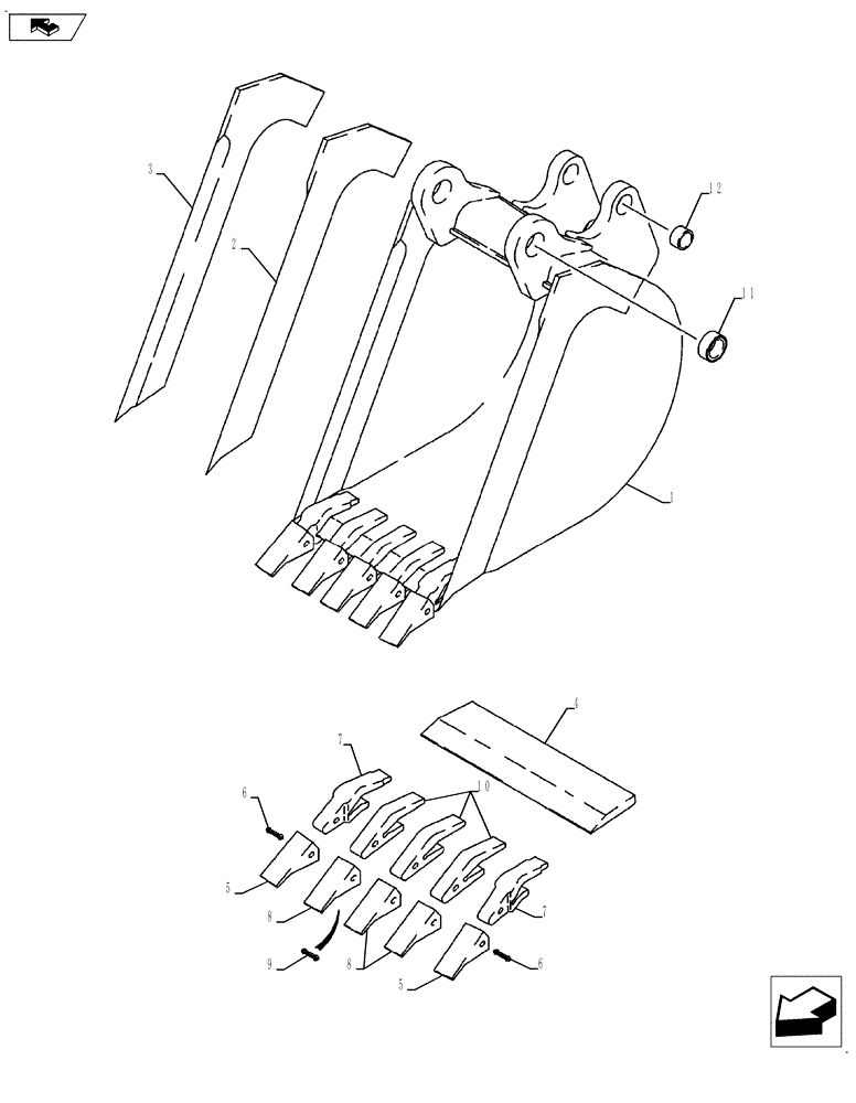 Схема запчастей Case 580SN WT - (84.100.01[05]) - BUCKET, BACKHOE- HIGH CAPACITY (610 MM (24 INCH) / 762 MM (30 INCH) WIDE) (84) - BOOMS, DIPPERS & BUCKETS