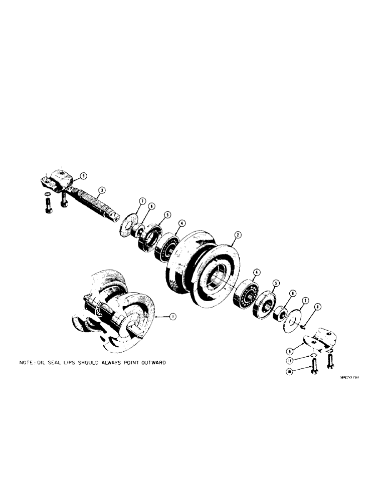 Схема запчастей Case 320 - (072[1]) - TRACK ROLLER (OPTIONAL) (04) - UNDERCARRIAGE