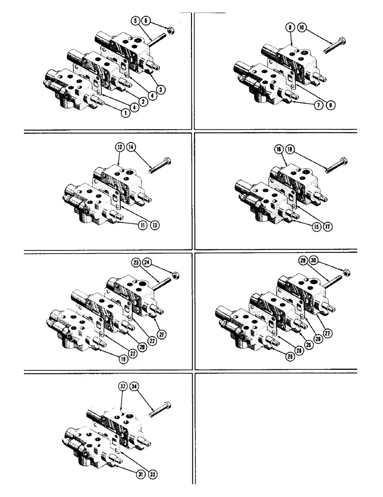 Схема запчастей Case 600 - (294) - HYDRAULIC VALVES, END AND CENTER SECTIONS, MTG. PARTS (07) - HYDRAULIC SYSTEM