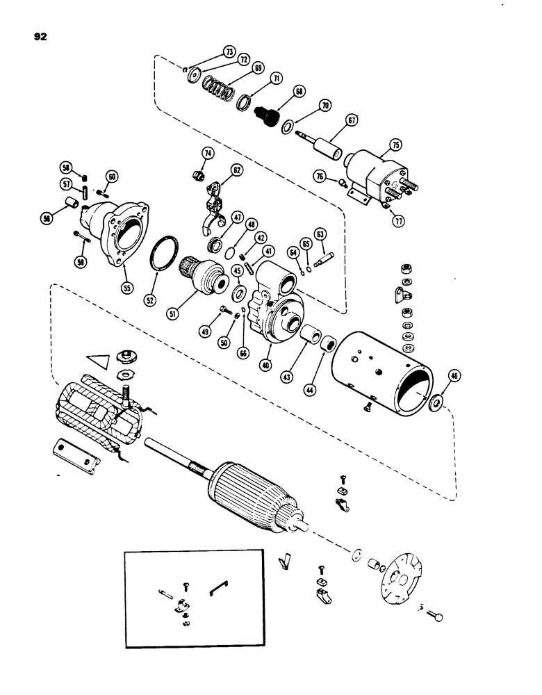 Схема запчастей Case 850B - (092) - R42828 STARTER (06) - ELECTRICAL SYSTEMS