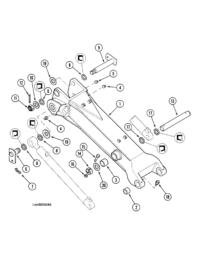 Схема запчастей Case 688C - (9F-12) - LINKED BOOM (PRE-BOOM 1.70M) (05.1) - UPPERSTRUCTURE CHASSIS/ATTACHMENTS
