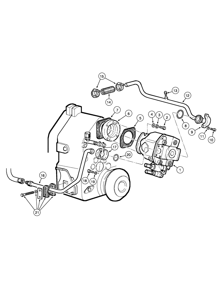 Схема запчастей Case 885 - (08-010[01]) - MAIN HYDRAULIC PUMP - HYDRAULIC CIRCUIT (08) - HYDRAULICS
