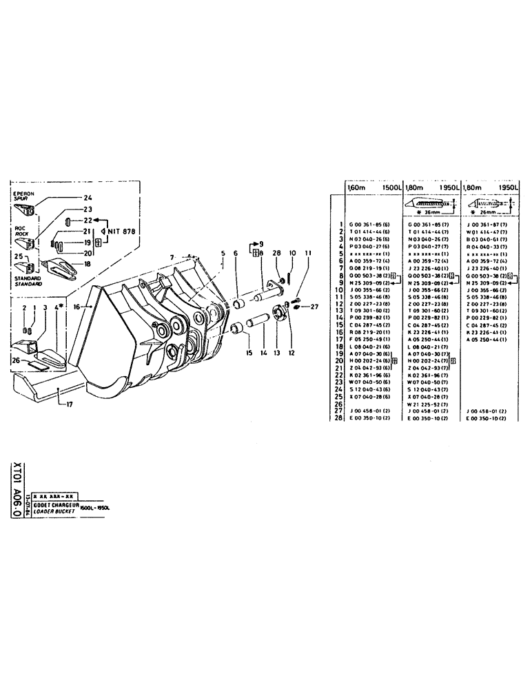 Схема запчастей Case 160CK - (329) - LOADER BUCKET (18) - ATTACHMENT ACCESSORIES