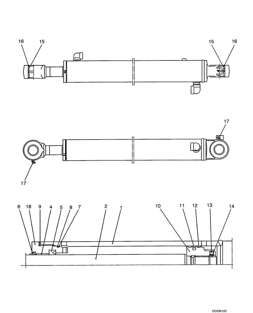 Схема запчастей Case CX47 - (08-62[00]) - CYLINDER ASSY, ARM (08) - HYDRAULICS