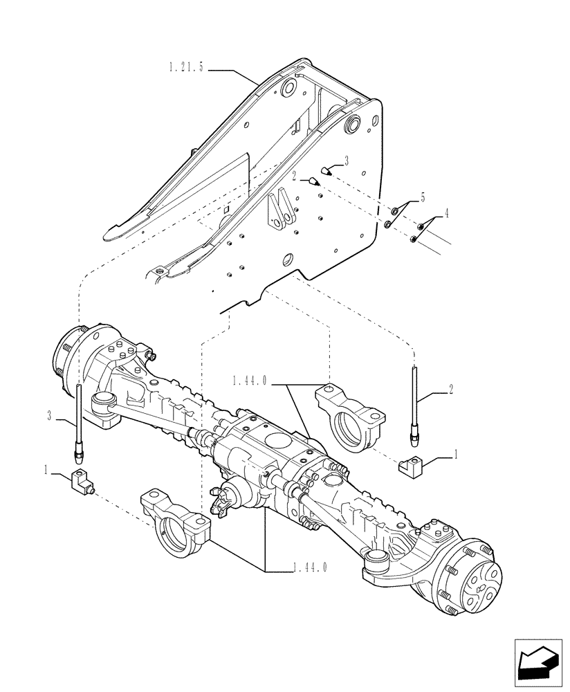 Схема запчастей Case TX1055 - (1.28.8A[01]) - LUBRIFICATION OF THE REAR AXLE (27) - REAR AXLE SYSTEM