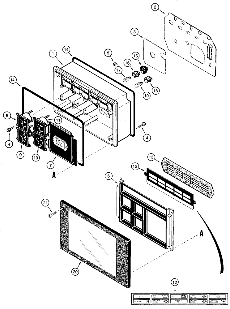 Схема запчастей Case 460 - (4-13A) - INSTRUMENT CLUSTER ASSEMBLY, 116738A2 (04) - ELECTRICAL SYSTEMS