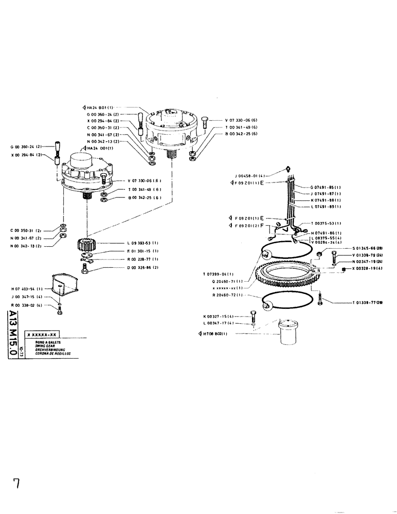 Схема запчастей Case SC150K - (007) - SWING GEAR 
