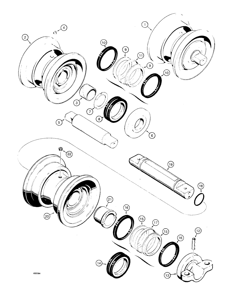Схема запчастей Case 475 - (180) - TRACK ROLLERS, R24034 TRACK ROLLER, WITHOUT MOUNTING BRACKET (48) - TRACKS & TRACK SUSPENSION