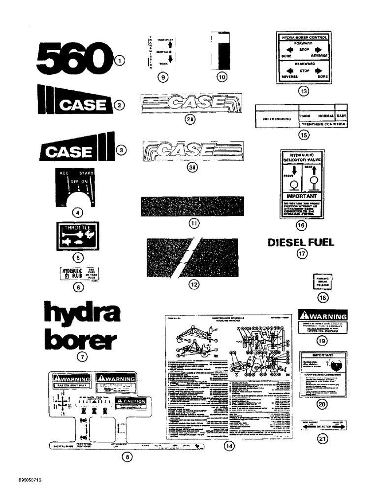 Схема запчастей Case 560 - (9-138) - DECALS (09) - CHASSIS/ATTACHMENTS