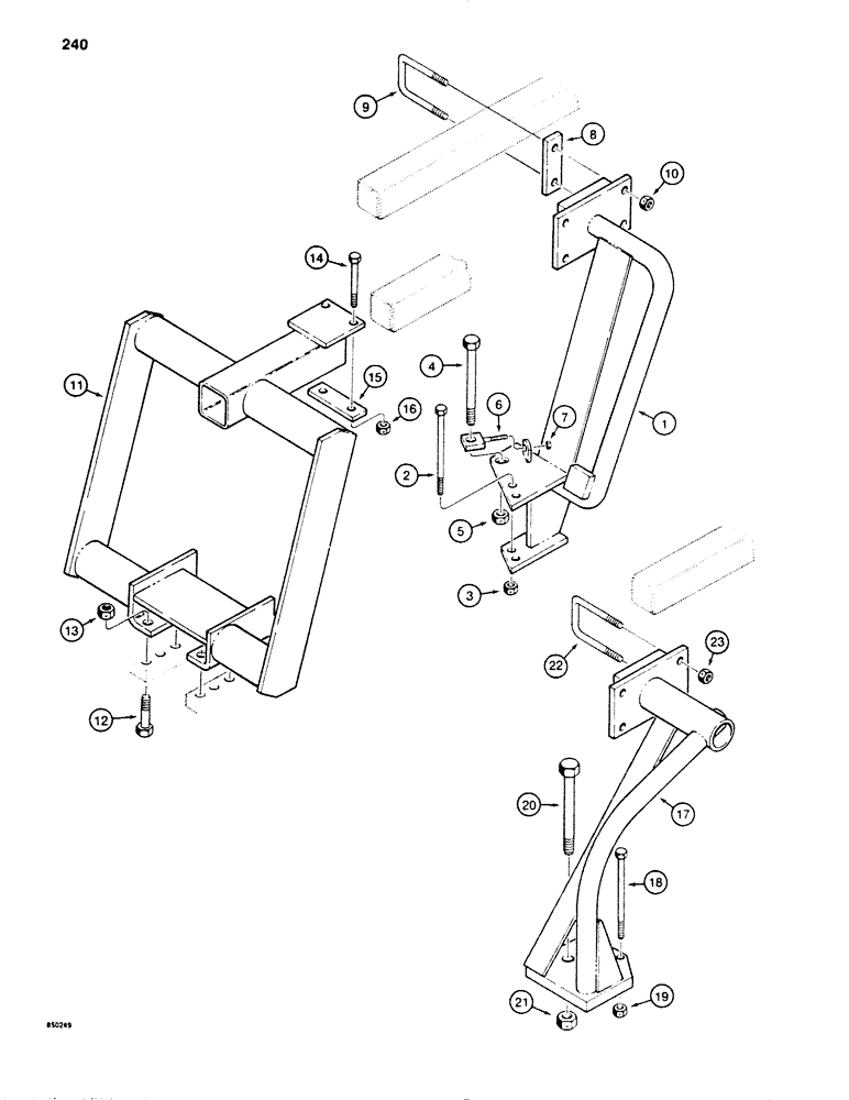 Схема запчастей Case P60 - (240) - CRUMBER BOOM MOUNTING BRACKETS, USED ON SPROCKET AND CHANNEL BOOMS (89) - TOOLS