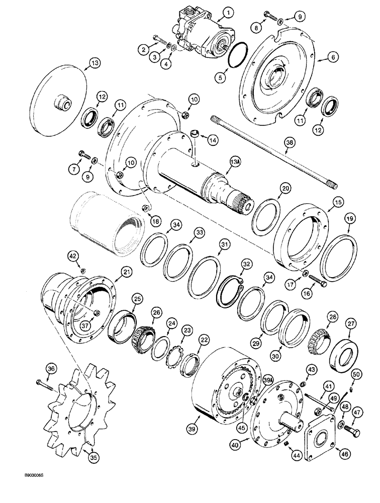 Схема запчастей Case 760 - (09-060) - TRENCHER DRIVE LINE MOUNTING, TRENCHERS WITH SINGLE (EXTERNAL) BOOM LIFT CYLINDER (89) - TOOLS