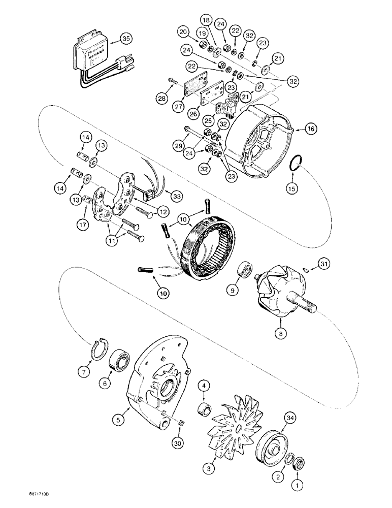 Схема запчастей Case TF300 - (4-06) - ALTERNATOR ASSEMBLY, USED ON MODELS WITH WISCONSIN ENGINE (04) - ELECTRICAL SYSTEMS