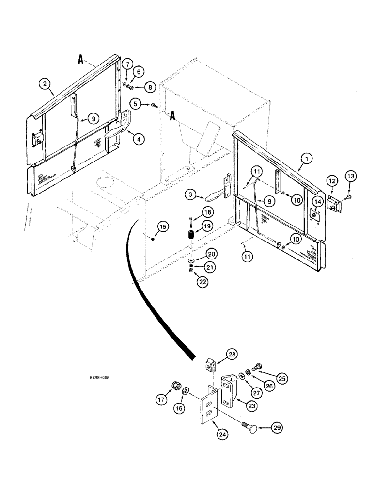 Схема запчастей Case 821B - (9-032) - SIDE DOORS (09) - CHASSIS/ATTACHMENTS