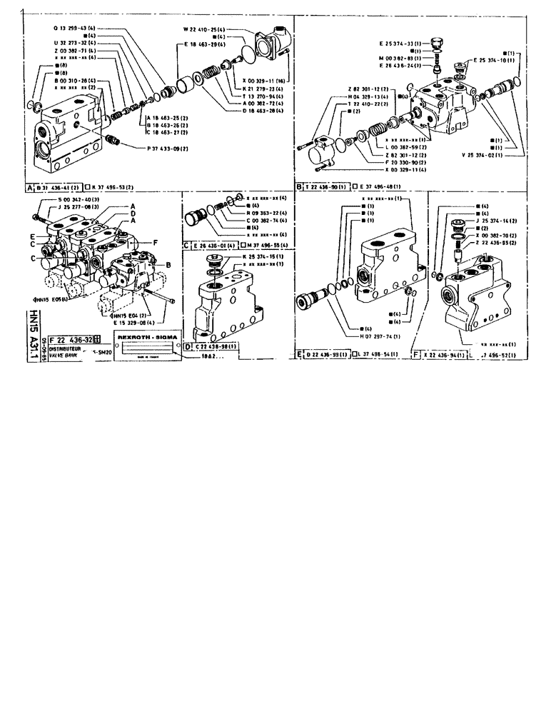 Схема запчастей Case 90BCL - (289) - VALVE BANK SM15-SM20 (07) - HYDRAULIC SYSTEM