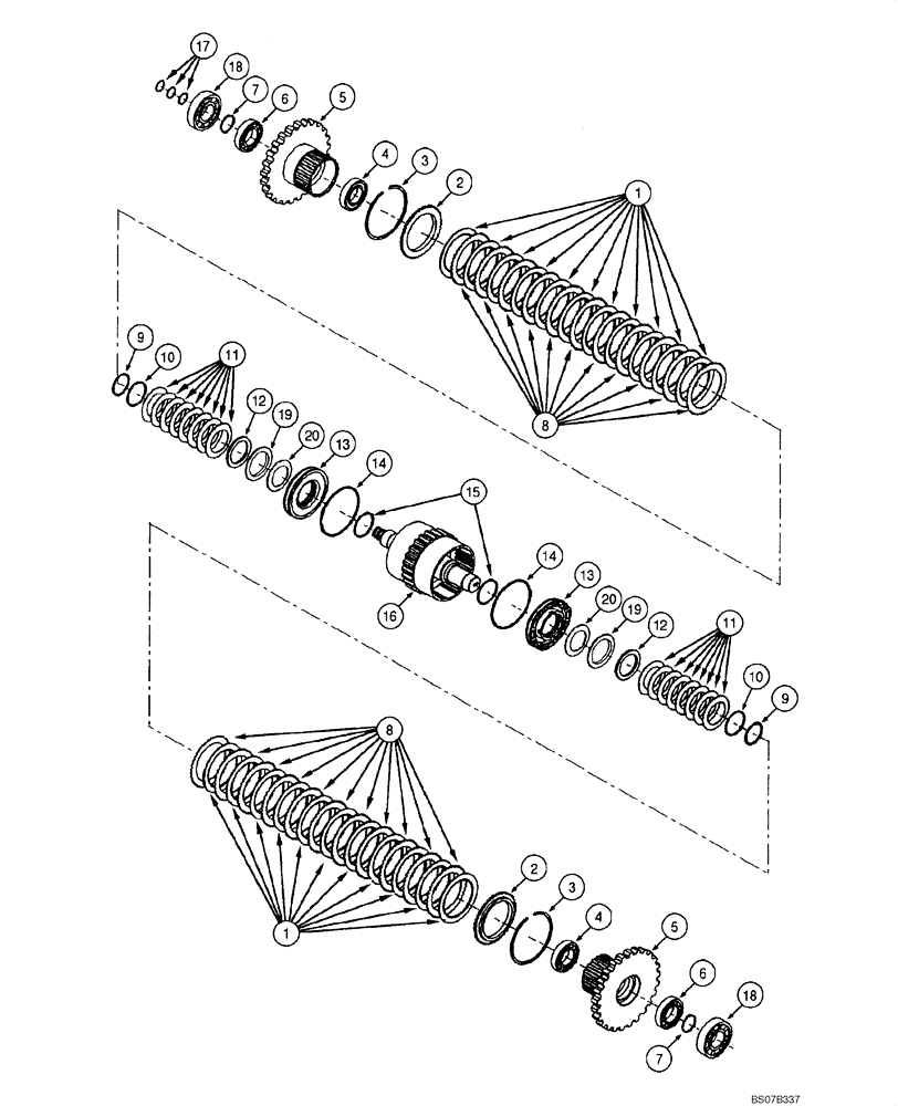 Схема запчастей Case 885 - (06.12[00]) - TRANSMISSION - 5TH SPEED AXLE (06) - POWER TRAIN