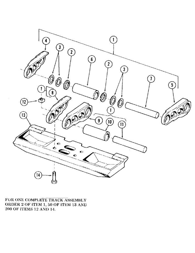 Схема запчастей Case 120 - (011) - TRACK SHOES, PINS AND LINKS (48) - TRACKS & TRACK SUSPENSION
