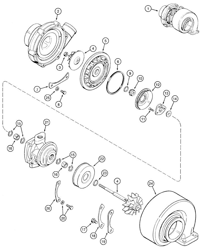 Схема запчастей Case 9020 - (2-20) - TURBOCHARGER, 4TA-390 ENGINE (02) - ENGINE