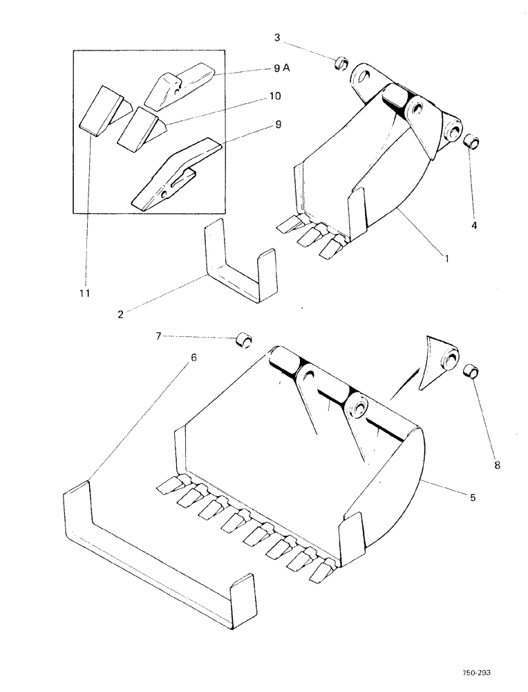Схема запчастей Case 580F - (242) - AXIAL AND SIDE SHIFT BACKHOE BUCKETS (84) - BOOMS, DIPPERS & BUCKETS