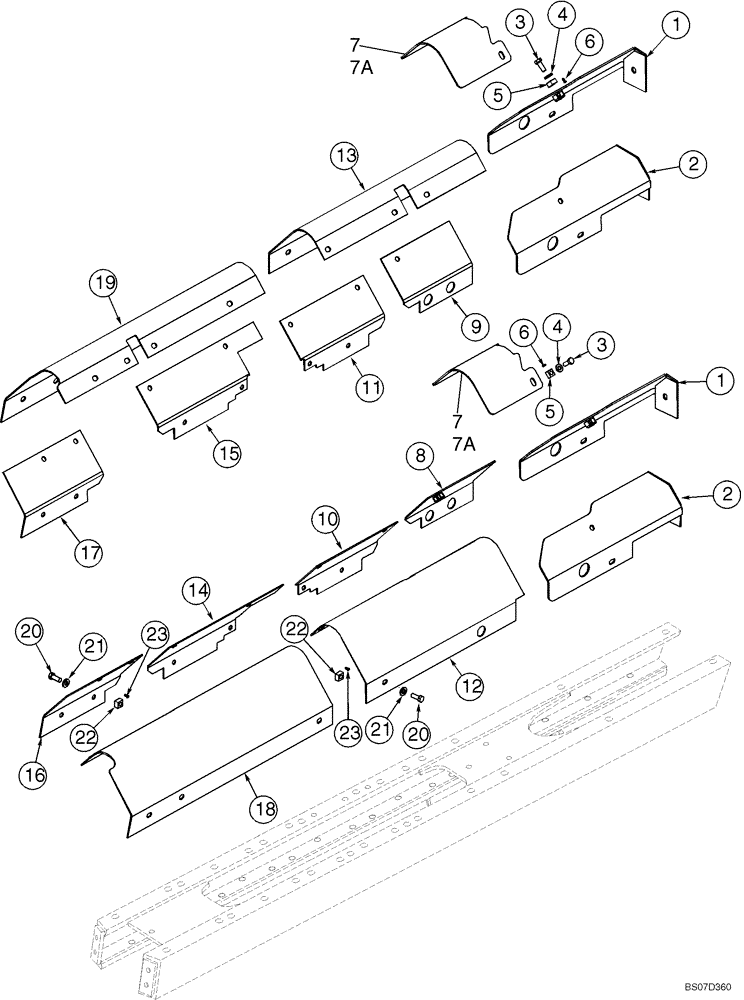 Схема запчастей Case 750K - (05-02A) - FRAME, TRACK - COVERS (11) - TRACKS/STEERING