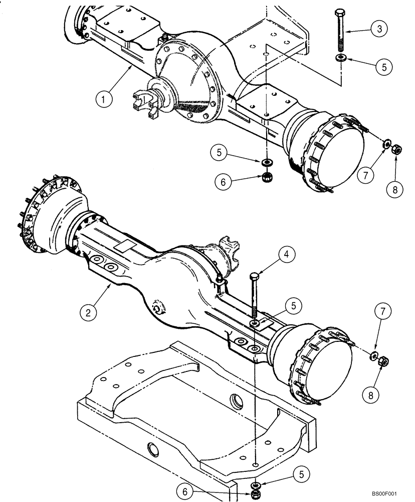 Схема запчастей Case 821C - (06-18) - AXLE - MOUNTING (FRONT & REAR) (06) - POWER TRAIN