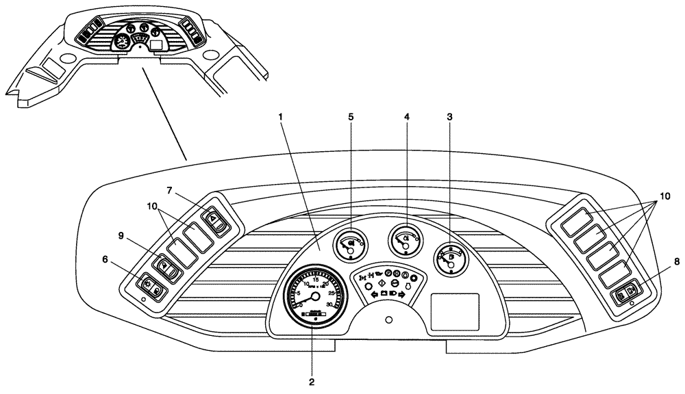 Схема запчастей Case 340 - (67A00001450[001]) - ELECTRICAL EQUIPMENT - INSTRUMENTS PANEL (55) - ELECTRICAL SYSTEMS