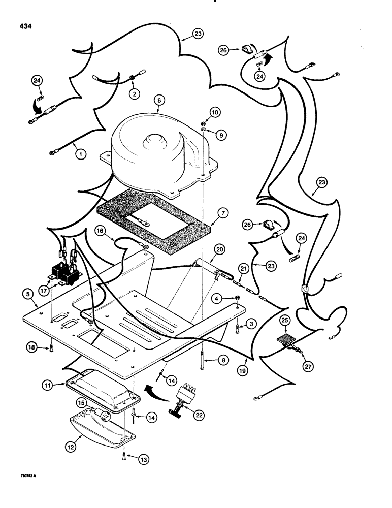 Схема запчастей Case 1150C - (434) - NON-PRESSURIZED CAB, WIRING, DEFROSTER, AND DOME LAMP (09) - CHASSIS/ATTACHMENTS
