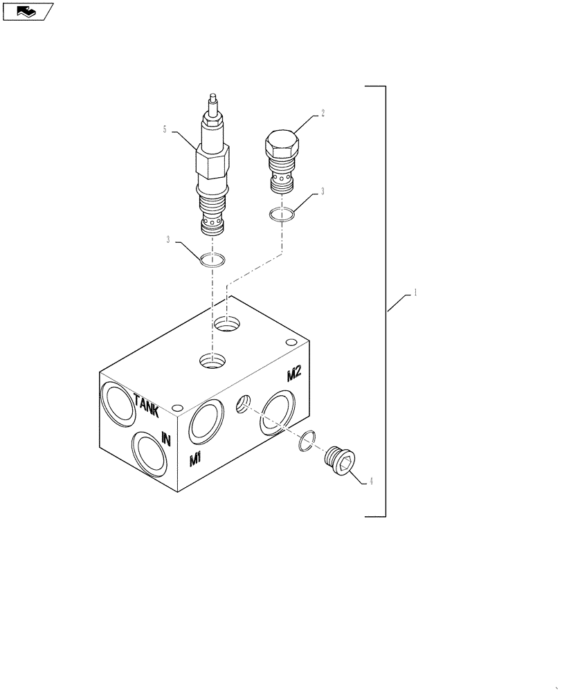Схема запчастей Case 521F - (35.300.02[01]) - RELIEF VALVE ASSEMBLY (35) - HYDRAULIC SYSTEMS