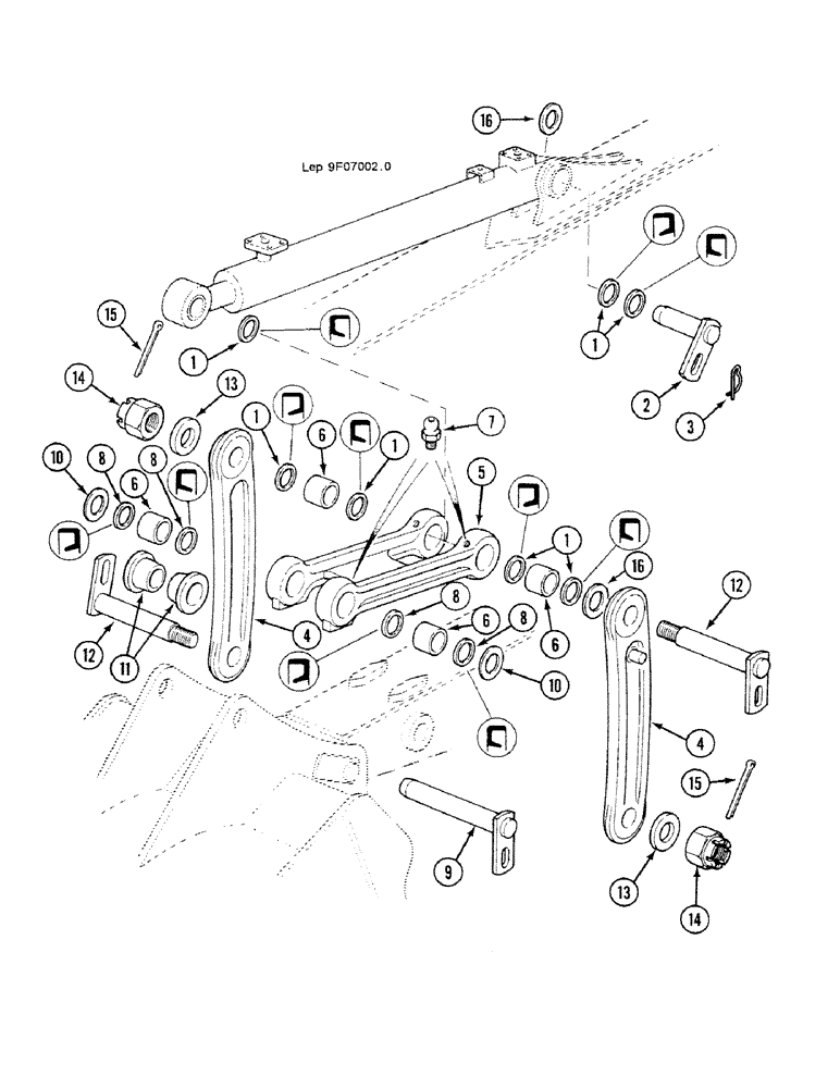 Схема запчастей Case 688C - (9F-22) - BUCKET CONTROL (05.1) - UPPERSTRUCTURE CHASSIS/ATTACHMENTS