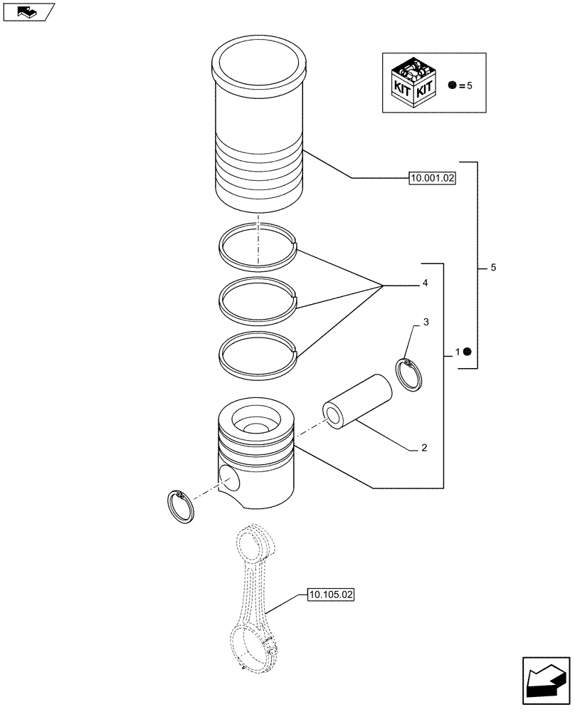 Схема запчастей Case F2CE9684C E025 - (10.105.01) - PISTON - ENGINE (504223631) (10) - ENGINE