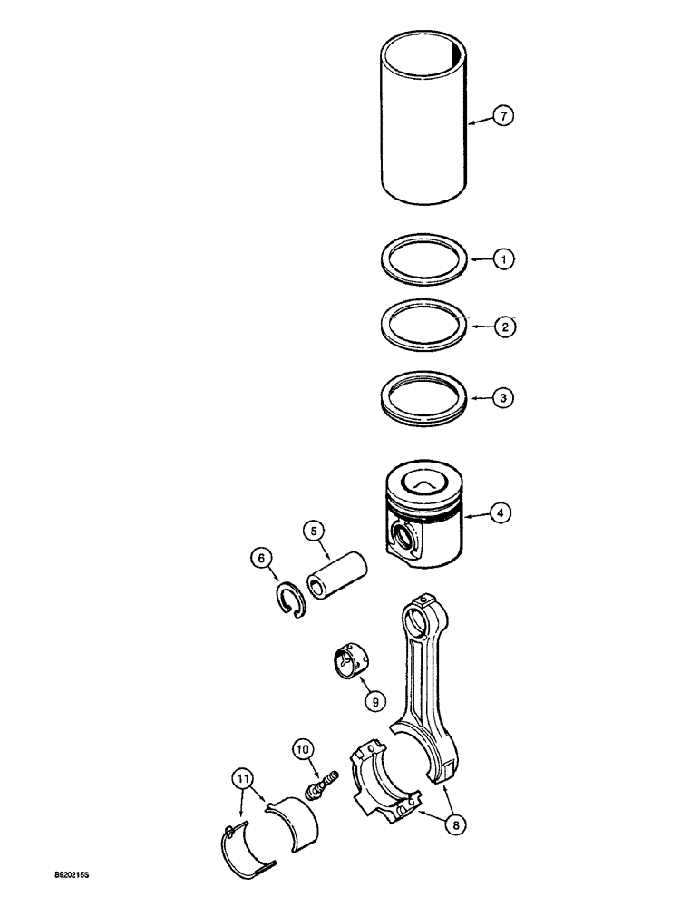 Схема запчастей Case 580L - (2-050) - PISTONS AND CONNECTING RODS, 4T-390 ENGINE (02) - ENGINE