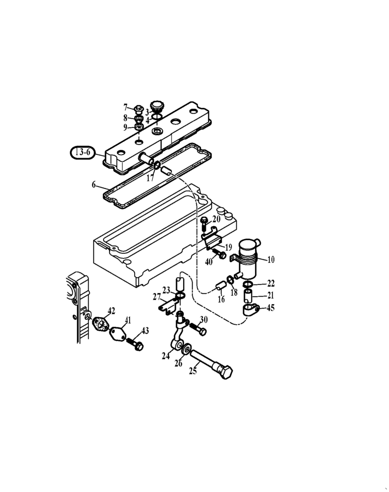 Схема запчастей Case 321D - (95.131[001]) - VALVE COVER (S/N 591052-UP) No Description