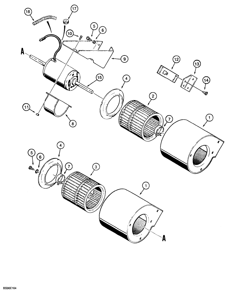 Схема запчастей Case 850G - (4-34) - CAB BLOWER - INSIDE CAB ROOF (05) - UPPERSTRUCTURE CHASSIS