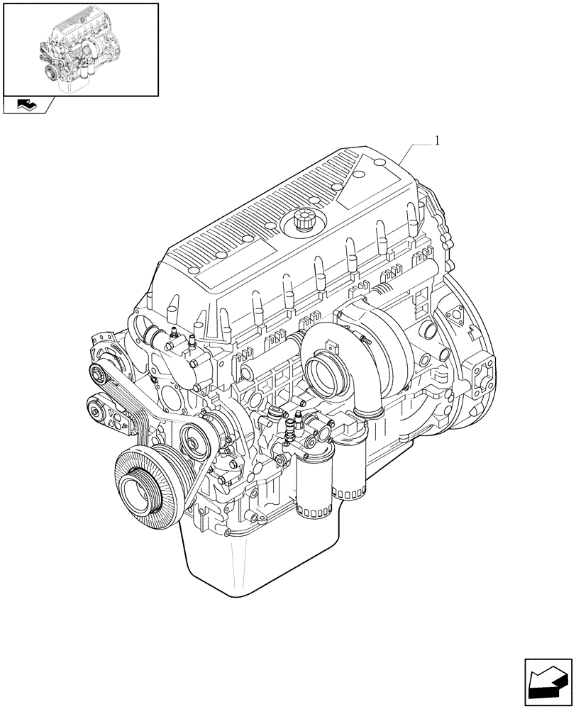 Схема запчастей Case F3AE0684P E909 - (0.02.1) - ENGINE ASSY (87486949) 