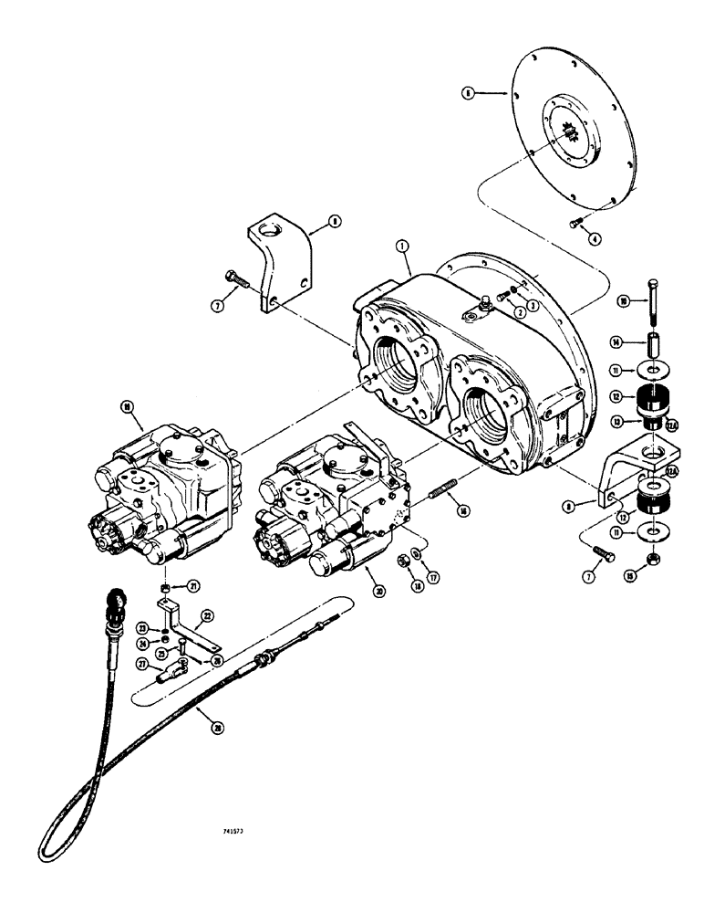 Схема запчастей Case 475 - (070) - DRIVE TRAIN ASSEMBLIES, SPLITTER BOX, PUMPS, TRANSMISSION CONTROL (21) - TRANSMISSION
