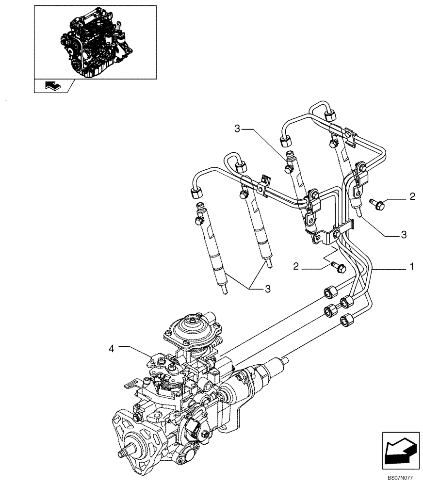 Схема запчастей Case 445CT - (03-06) - INJECTION EQUIPMENT - PIPING (87380450) (03) - FUEL SYSTEM
