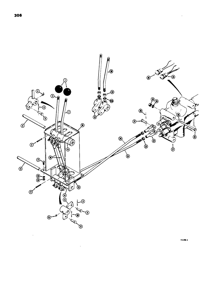 Схема запчастей Case W18 - (306) - LOADER CONTROL VALVE & LEVERS (2 SPOOL), CASE PART NUMBER IS STAMPED ON VALVE IDENTIFICATION PLATE (08) - HYDRAULICS
