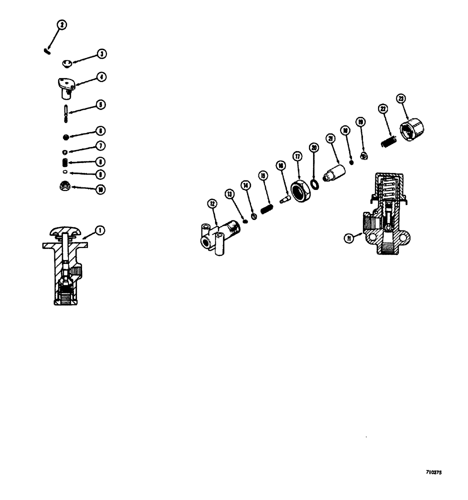 Схема запчастей Case W20 - (200) - BRAKE SYSTEM L12647 HORN VALVE, L13530 PRESSURE PROTECTION VALVE (07) - BRAKES
