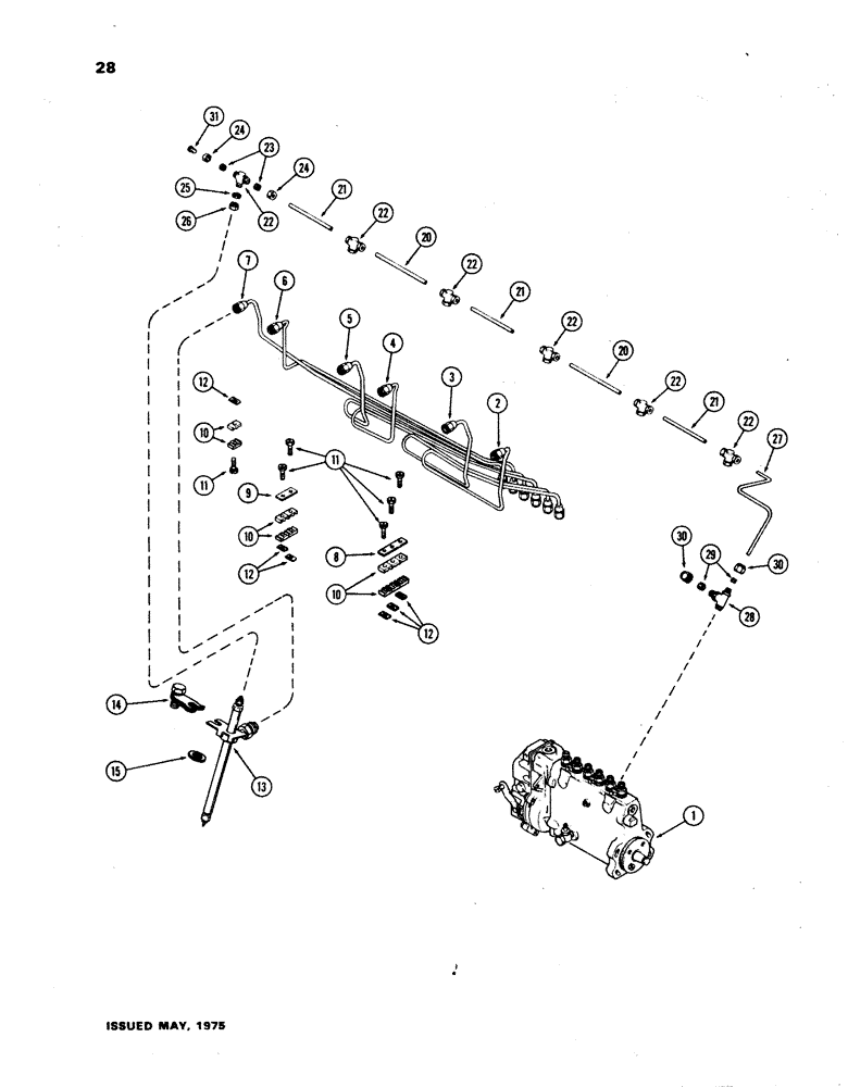 Схема запчастей Case W24B - (028) - FUEL INJECTION SYSTEM, (504BD) DIESEL ENGINE (03) - FUEL SYSTEM