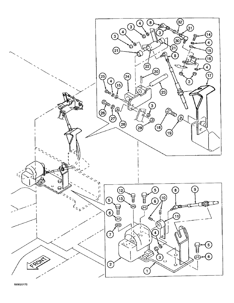 Схема запчастей Case 9010 - (3-06) - THROTTLE AND FUEL SHUTOFF CONTROLS (03) - FUEL SYSTEM