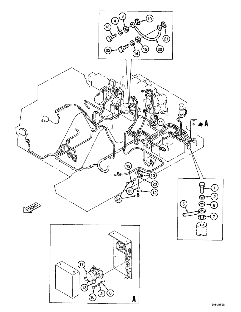 Схема запчастей Case 9010B - (4-018) - GROUND CABLES AND BATTERY RELAY (04) - ELECTRICAL SYSTEMS