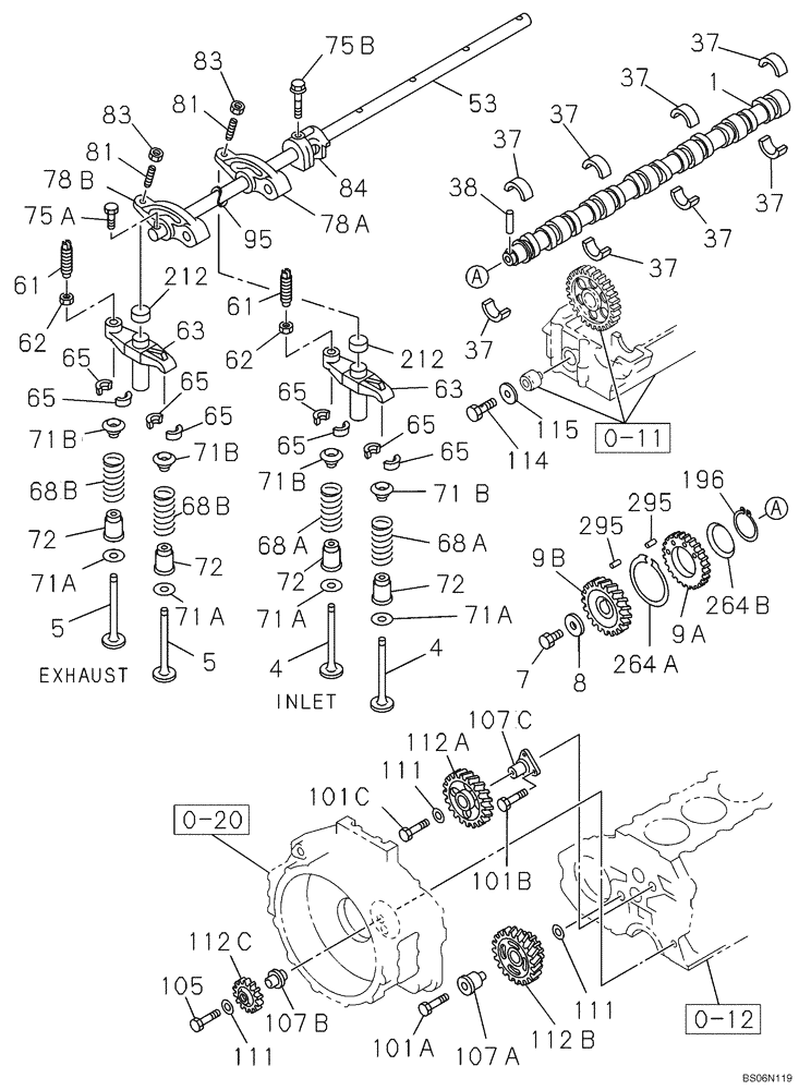 Схема запчастей Case CX290B - (02-14) - CAMSHAFT - VALVE MECHANISM (02) - ENGINE
