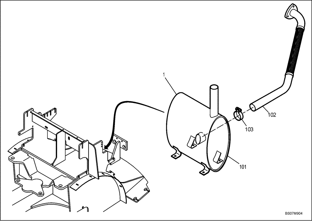 Схема запчастей Case 221E - (13.222[2987654000]) - MUFFLER (10) - ENGINE