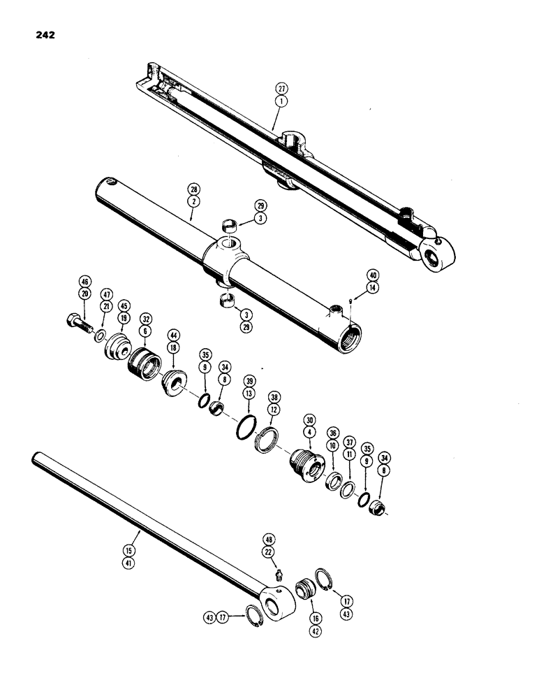 Схема запчастей Case 450 - (242) - D34790 DOZER LIFT CYL., 2-1/2" DIA. CYL. W/27-3/8" STROKE (07) - HYDRAULIC SYSTEM
