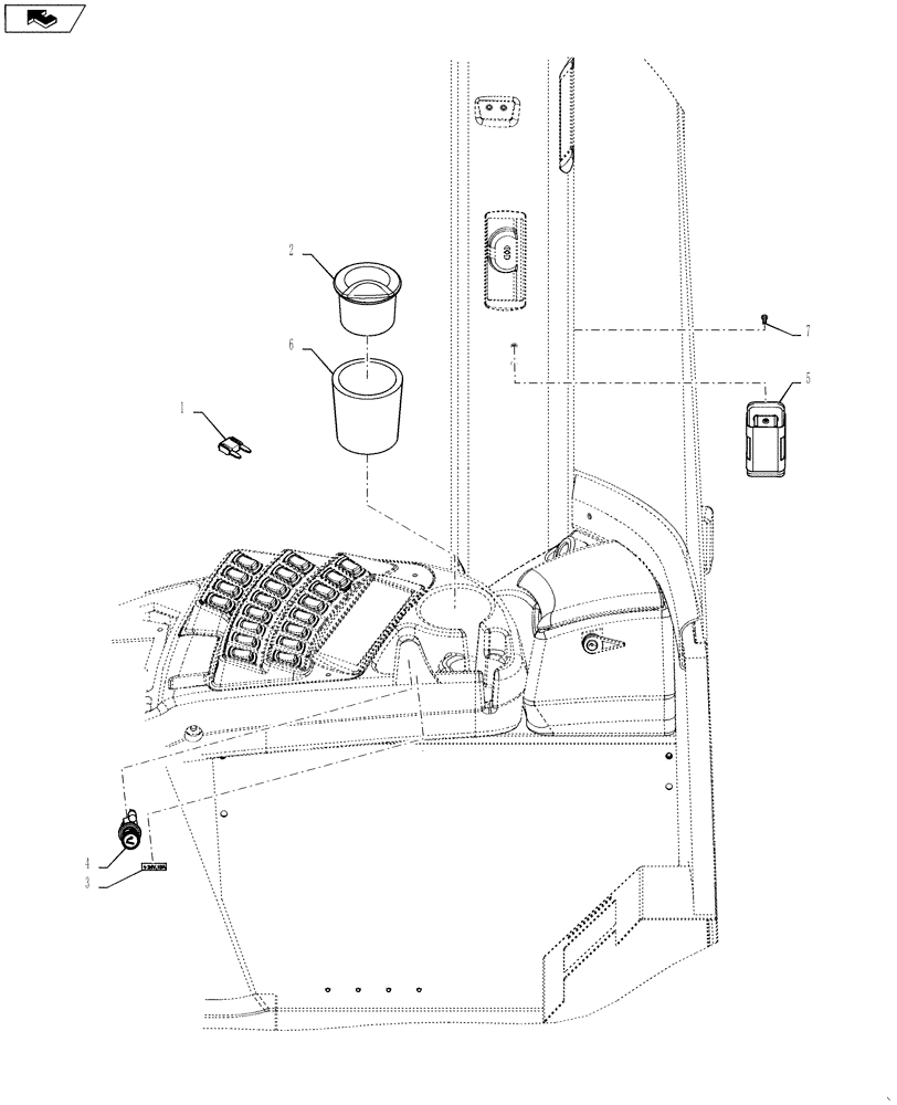 Схема запчастей Case 621F - (90.151.AB) - CAB, CONVENIENCE PACKAGE (90) - PLATFORM, CAB, BODYWORK AND DECALS