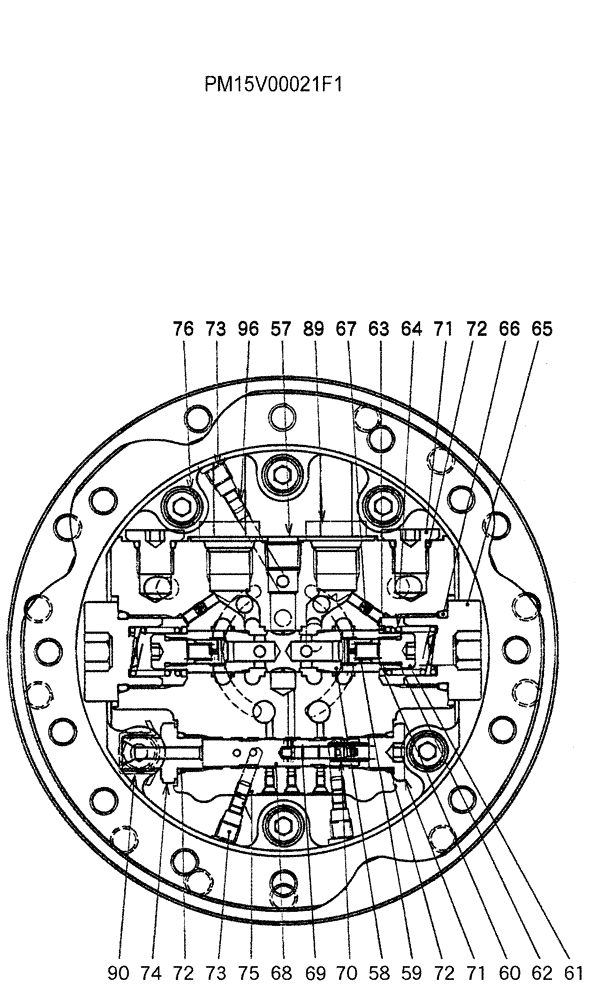 Схема запчастей Case CX27B - (07-021) - MOTOR ASSY (PROPELLING), (PM15V00021F1), PAGE 1 OF 2 (35) - HYDRAULIC SYSTEMS