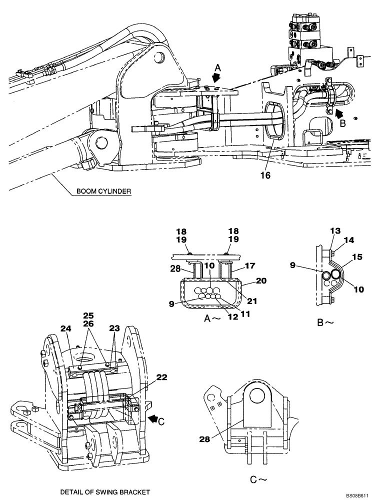 Схема запчастей Case CX80 - (08-25) - HYDRAULICS - ARM AND BUCKET (08) - HYDRAULICS