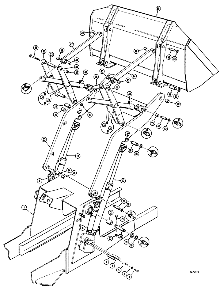 Схема запчастей Case 680CK - (150) - LOADER LIFT FRAME AND RELATED PARTS, LOADER LIFT FRAME AND RELATED PARTS (82) - FRONT LOADER & BUCKET